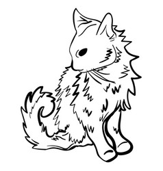 Sketch tattoo kitten vector image