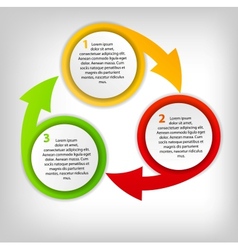 Concept of colorful circular banners with arrows vector image