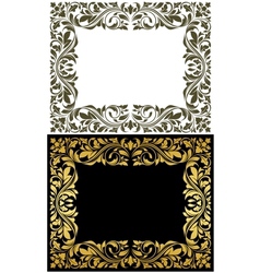 Golden frame with decorative floral elements vector image
