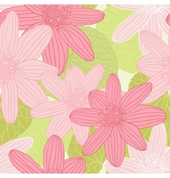 Background with hand drawn flowers Seamless vector image