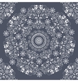 Greeting card with flowers ornament circular gray vector image