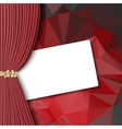 Theater curtain with blank card Theater curtain with blank card vector image