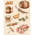 Set of vintage beer icons vector image