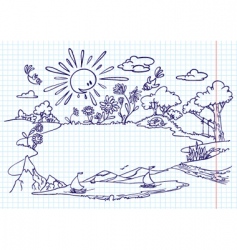 Summer landscape vector image