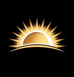 Gold sun vector image