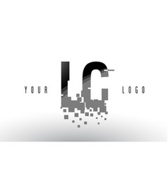 Lf l f pixel letter logo with digital shattered Vector Image