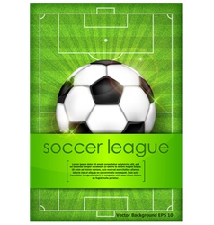 Playing field ball green background soccer vector image