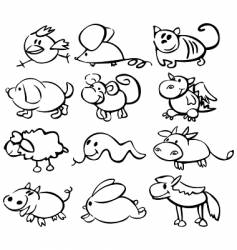 Horoscope animals vector image
