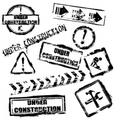 Under construction stamps vector image