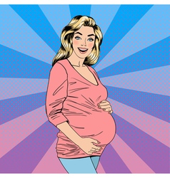 Pregnant Woman Young Mother Pregnancy Pop Art vector image