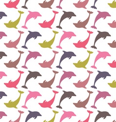 Colorful dolphin pattern vector image