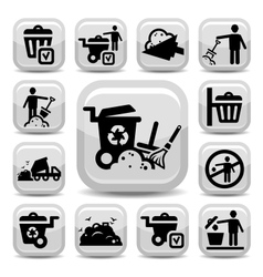 Garbage icons set vector image