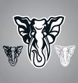 Elephant head design logo vector image