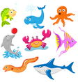 Aquatic animals set vector image
