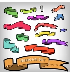 Set of Multicolored Ribbons Banners for Set of Multicolored Ribbons Banners for vector image