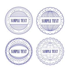 A set of vector guilloche seal vector image