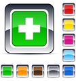 Plus square button vector image