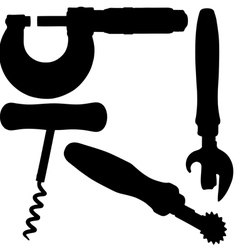 Silhouette tools vector image