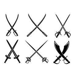 Swords sabres and longswords set vector image