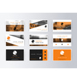 Set of business cards orange background Template Set of business cards orange background Template vector image