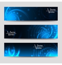 Vortex shine elements horizontal banners set Vortex shine elements horizontal banners set vector image