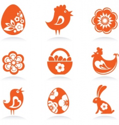 Easter icons vector image