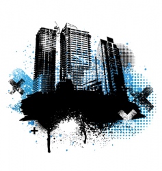 Grunge city design vector image
