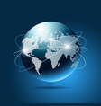 Modern blue globe network vector image