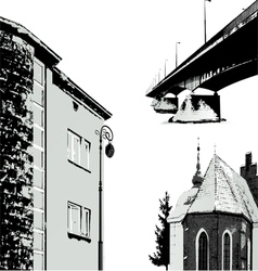 Set of few buildings - Cityscapes vector image