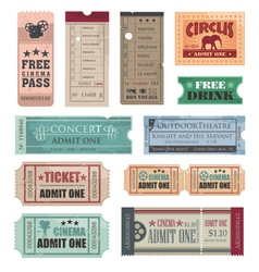Vintage movie tickets vector image