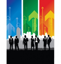 Cityscape meadow people vector image