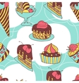 Holiday seamless pattern from sweet cakes and vector image