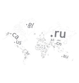 Map of the world top-level domain vector image