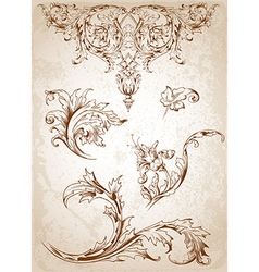 Victorian leaves vector image