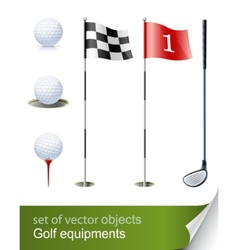 Set of golf equipment vector image
