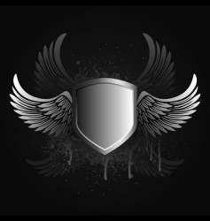 Winged shield emblem vector image