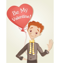 Boy with heart balloon vector image