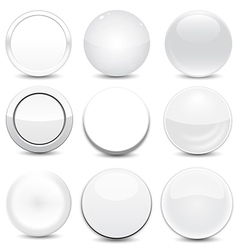 Blank White Buttons vector image