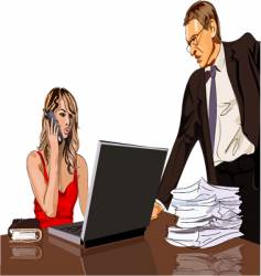 Boss and secretary vector image
