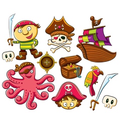 Pirate Collection Set Pirate Collection Set vector image