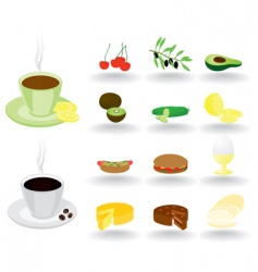 Food icons vector image