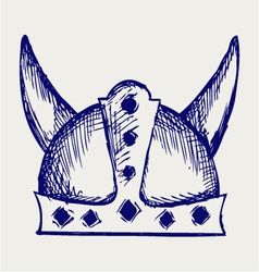 Viking helmet vector image