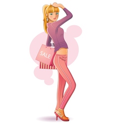 Sexy girl shopping vector image