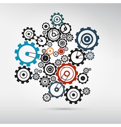 Abstract cogs - gears on grey background vector image