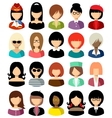 Set of flat icons set with women vector image