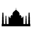 Taj mahal temple silhouette vector image