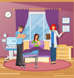 Gynecologist at hospital cartoon Royalty Free Vector Image