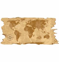 Grunge rustic world map vector image