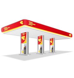 Car petrol station isolated on Car petrol station isolated on vector image