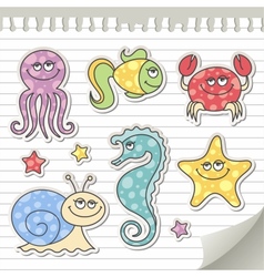 Sea creatures vector image